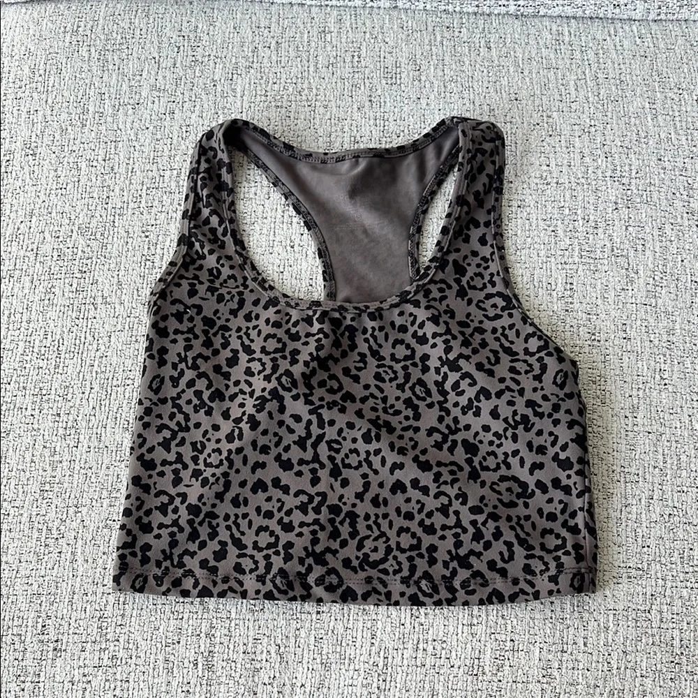 Leopard Print Racerback Tank Top - Picture 1 of 3